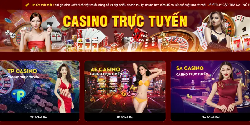 Anh em vào sảnh Casino để tìm kiếm tựa game